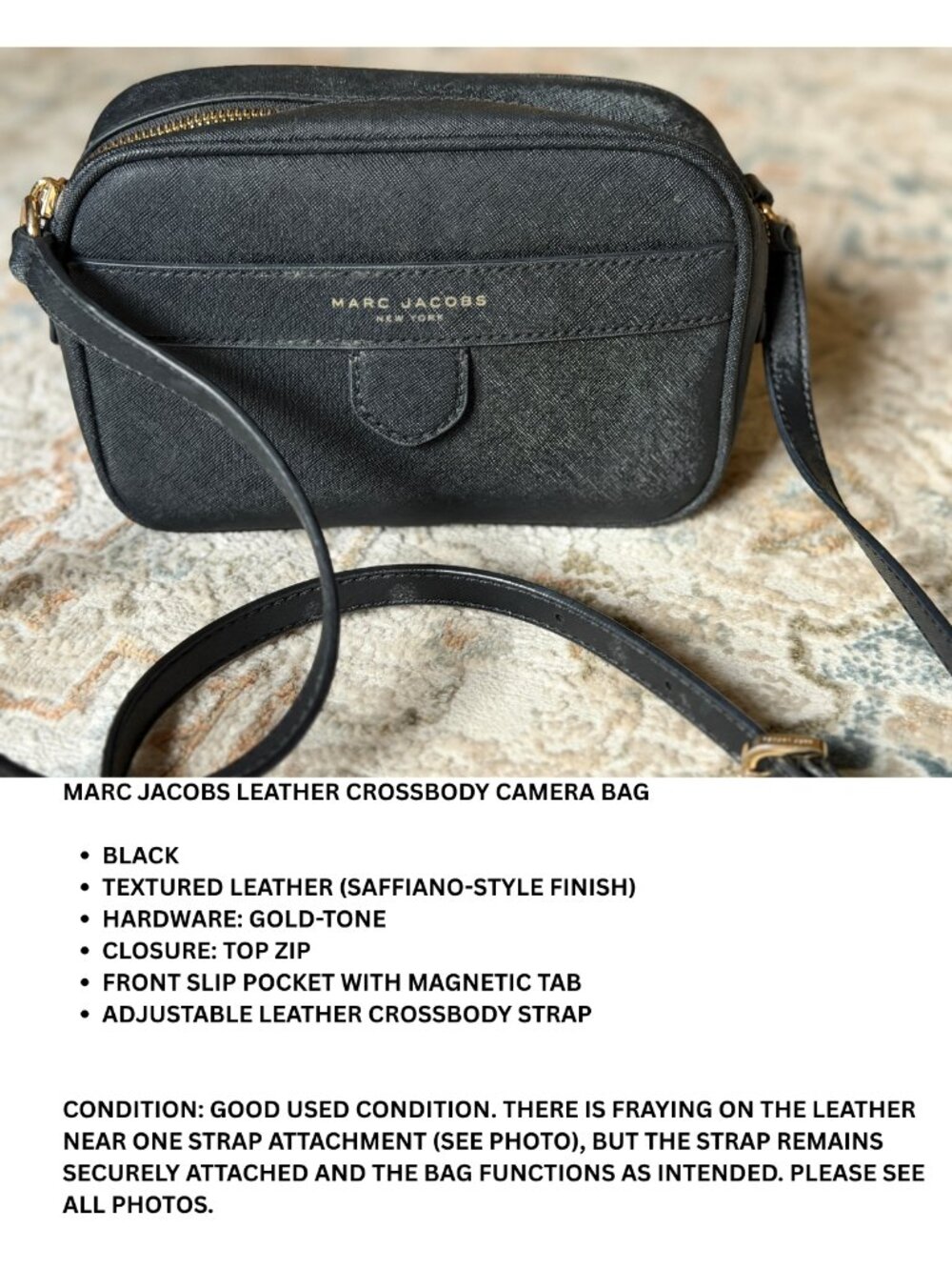 Marc Jacobs Black Leather Crossbody Bag